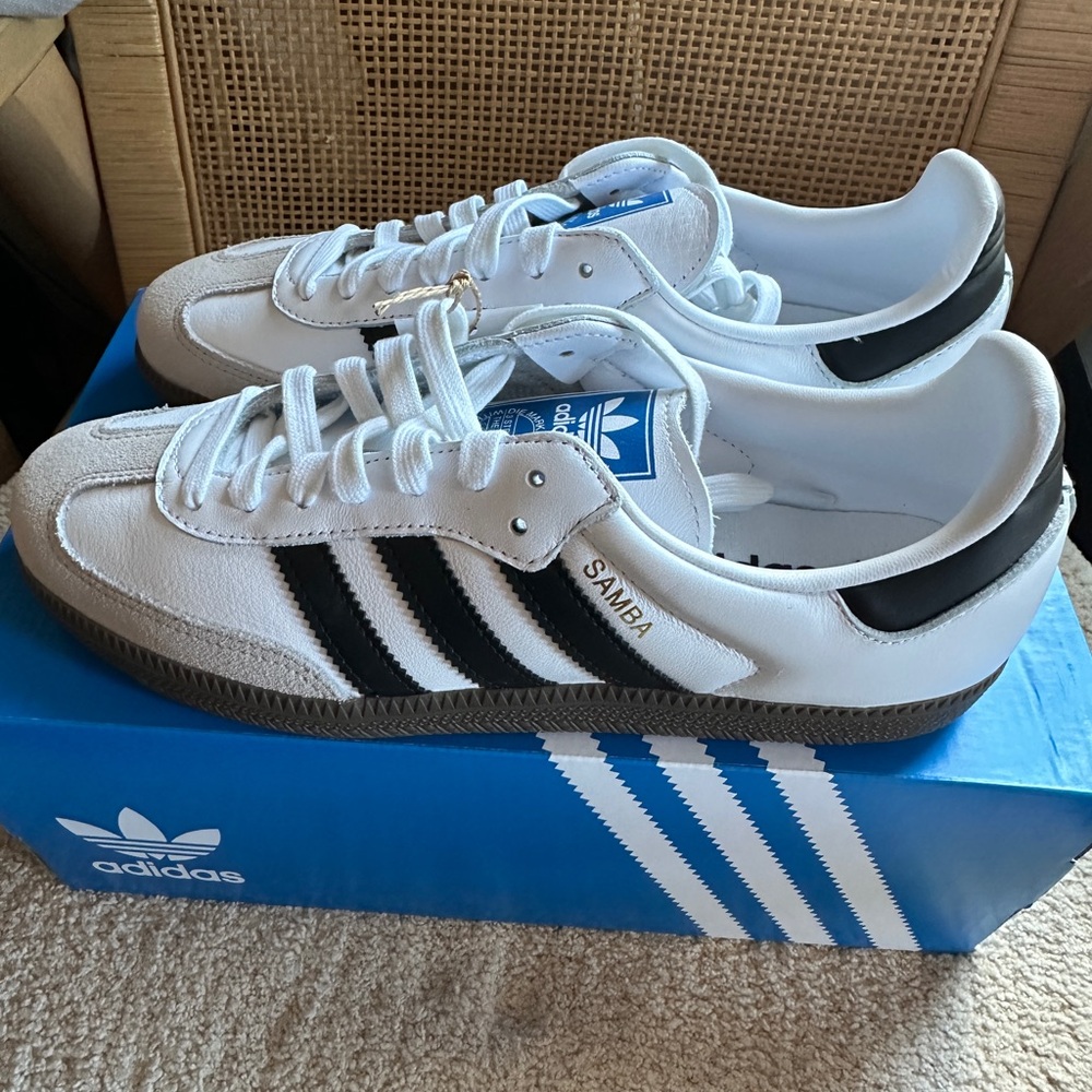 Adidas Samba OG Sneaker Shoes Indoor Cloud White Core Black US Women Size 8 1/2